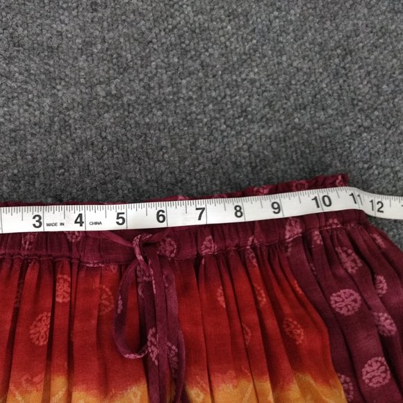 PLATINUM‎ by Dorothy Schoelen Petite Skirt Multicolor Boho Side Slits Drawstring - Picture 15 of 15
